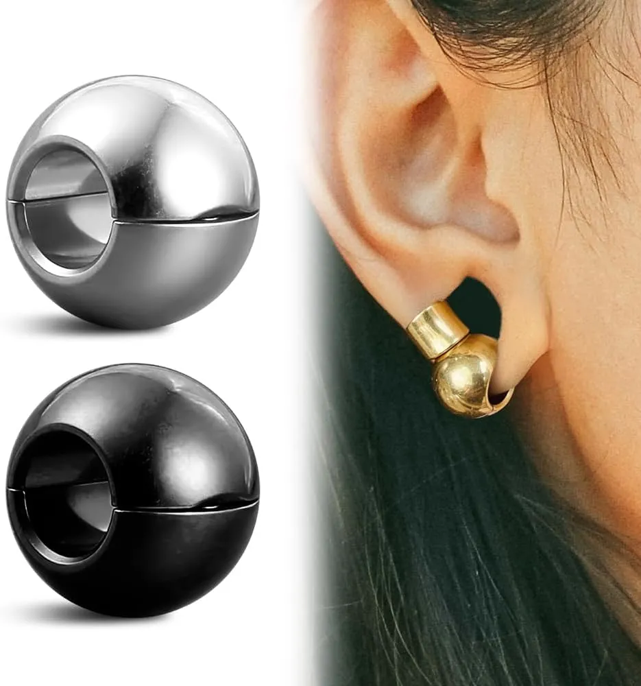 1 pair 9g ear weight Classic Spheres 12mm  (1/2"), Hypoallergenic 316 Stainless Steel Ear Weights Plugs Tunnels Gauges for Ear Body Jewelry Women Men