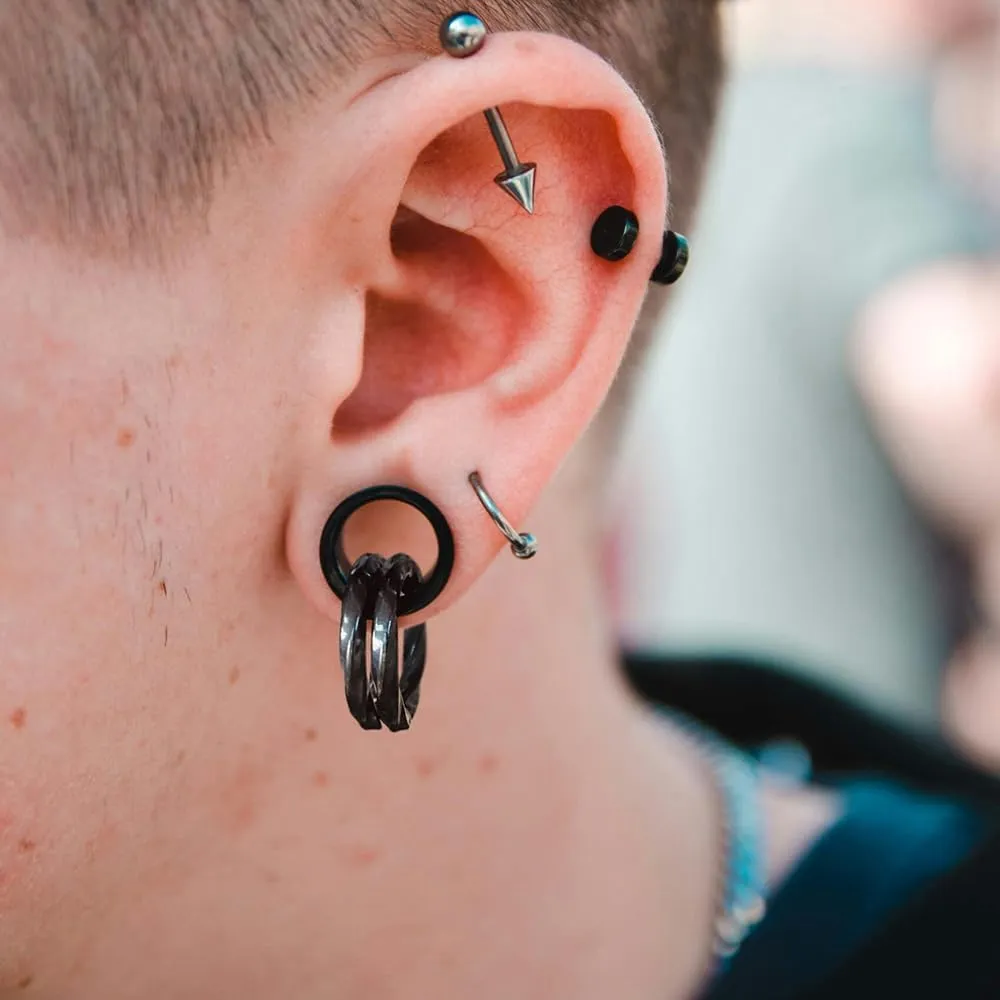 1 Pair Basic gauges 2 twisty nose rings Ear Tunnels Plugs 316 Stainless Steel Earrings Gauges Weight Plugs Hypoallergenic expander Piercing Body Jewelry 00g 0g-1''