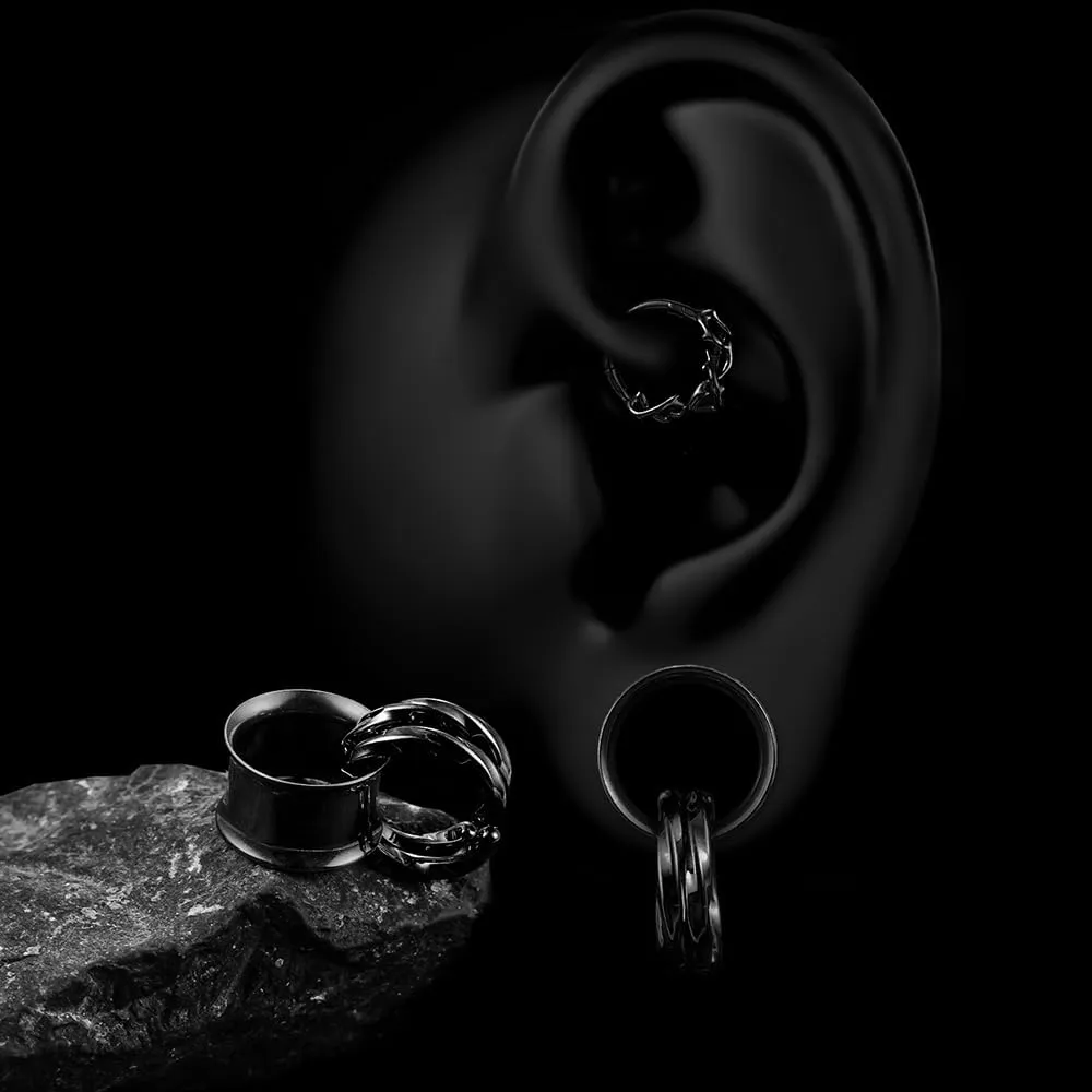 1 Pair Basic gauges 2 twisty nose rings Ear Tunnels Plugs 316 Stainless Steel Earrings Gauges Weight Plugs Hypoallergenic expander Piercing Body Jewelry 00g 0g-1''