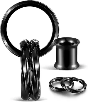 1 Pair Basic gauges 2 twisty nose rings Ear Tunnels Plugs 316 Stainless Steel Earrings Gauges Weight Plugs Hypoallergenic expander Piercing Body Jewelry 00g 0g-1''