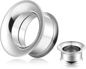 1 Pair Classic Ear Gauges Tuba Hollow Design for Stretched Ears Hypoallergenic 316 Stainless Steel Ear cuff Tunels plugs 00G 8mm-16mm(0G-5/8'') Body Piercing Jewelry