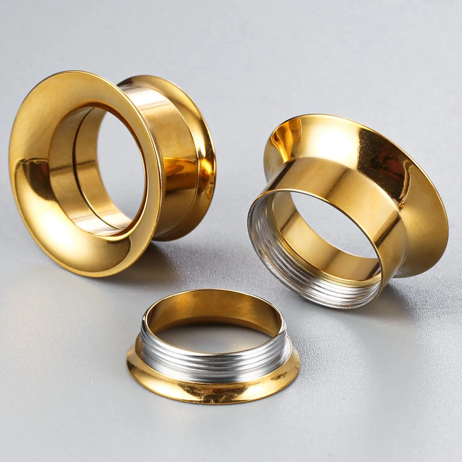 1 Pair Classic Ear Gauges Tuba Hollow Design for Stretched Ears Hypoallergenic 316 Stainless Steel Ear cuff Tunels plugs 00G 8mm-16mm(0G-5/8'') Body Piercing Jewelry