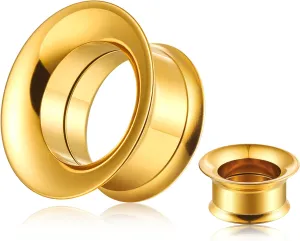 1 Pair Classic Ear Gauges Tuba Hollow Design for Stretched Ears Hypoallergenic 316 Stainless Steel Ear cuff Tunels plugs 00G 8mm-16mm(0G-5/8'') Body Piercing Jewelry