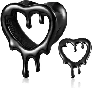 1 Pair Classic Love Teardrop for Stretched Ears Hypoallergenic 316 Stainless Steel Ear cuff Tunnels plugs 00G 8mm-16mm(0G-5/8'') Body Piercing Jewelry