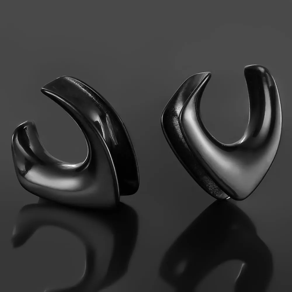1 Pair Cute saddle gauges Ear Tunnels Plugs 316 Stainless Steel Ear Gauges Weight Saddle Plugs Hypoallergenic expander Piercing Body Jewelry for women and men
