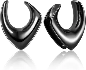 1 Pair Cute saddle gauges Ear Tunnels Plugs 316 Stainless Steel Ear Gauges Weight Saddle Plugs Hypoallergenic expander Piercing Body Jewelry for women and men