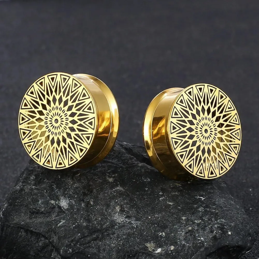 1 Pair New Classic gauges Ear Plugs Tunnels Hypoallergenic 316 Stainless Steel Ear Gauges 8mm-25mm (0G-1") Body Piercing Jewelry