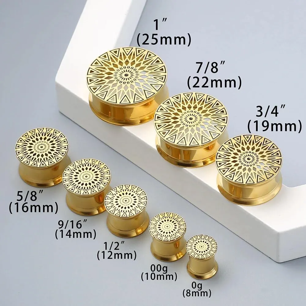 1 Pair New Classic gauges Ear Plugs Tunnels Hypoallergenic 316 Stainless Steel Ear Gauges 8mm-25mm (0G-1") Body Piercing Jewelry