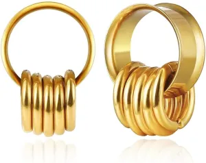 1 pair Rings Ear Gauges Hypoallergenic 316 rings ear weight Stainless Steel Ear Stretchers Plus Tunnels (0G-1") 8mm-25mm 00G Body Piercing Jewelry