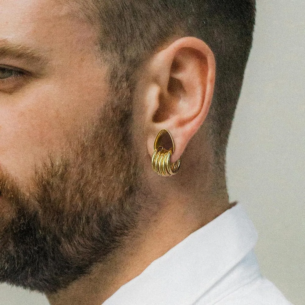 1 pair Rings Ear Gauges Hypoallergenic 316 rings ear weight Stainless Steel Ear Stretchers Plus Tunnels (0G-1") 8mm-25mm 00G Body Piercing Jewelry