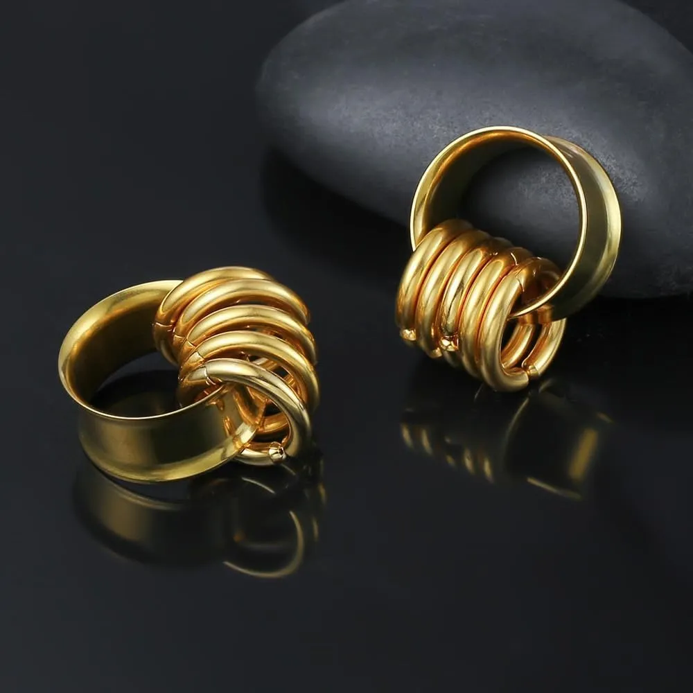 1 pair Rings Ear Gauges Hypoallergenic 316 rings ear weight Stainless Steel Ear Stretchers Plus Tunnels (0G-1") 8mm-25mm 00G Body Piercing Jewelry