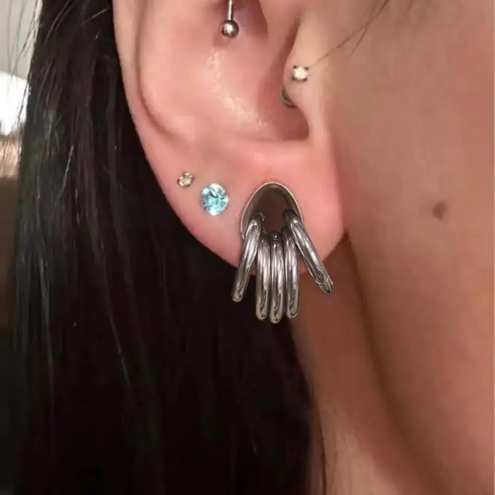 1 pair Rings Ear Gauges Hypoallergenic 316 rings ear weight Stainless Steel Ear Stretchers Plus Tunnels (0G-1") 8mm-25mm 00G Body Piercing Jewelry