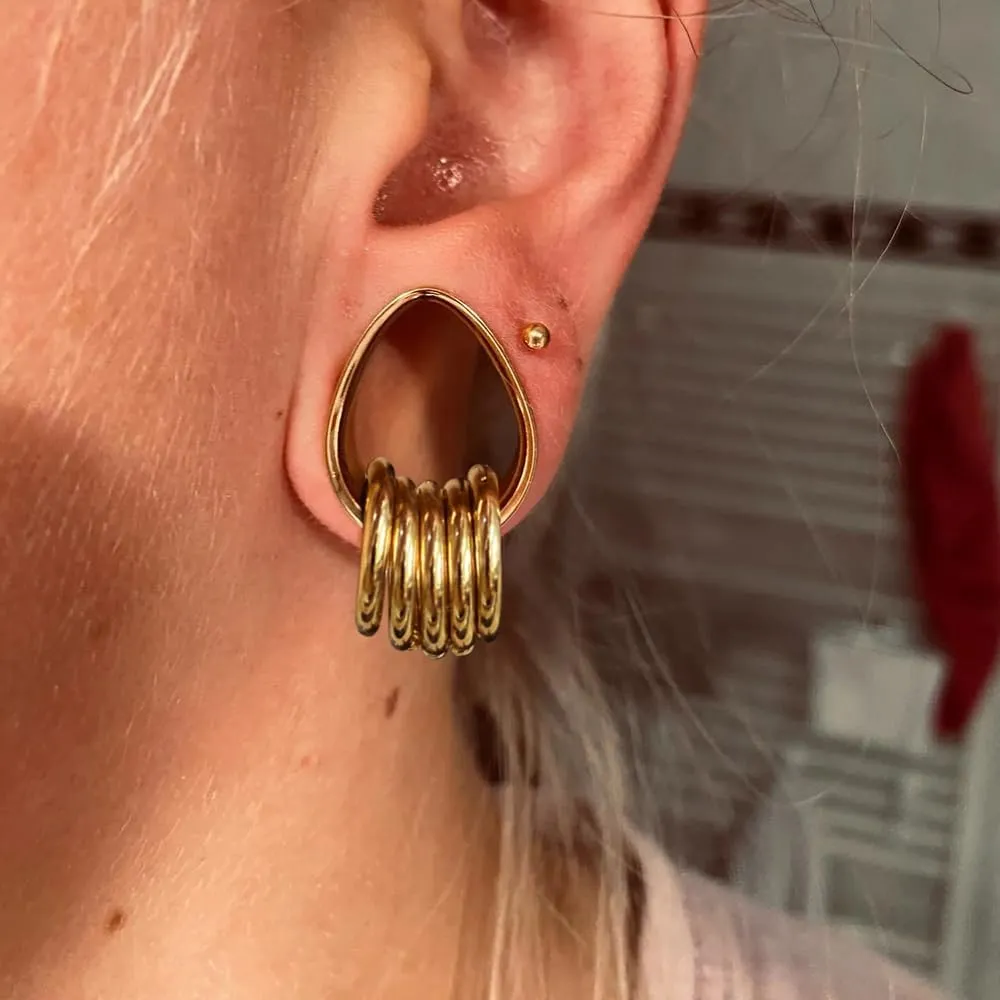 1 pair Rings Ear Gauges Hypoallergenic 316 rings ear weight Stainless Steel Ear Stretchers Plus Tunnels (0G-1") 8mm-25mm 00G Body Piercing Jewelry