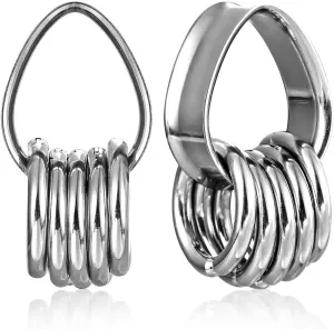1 pair Rings Ear Gauges Hypoallergenic 316 rings ear weight Stainless Steel Ear Stretchers Plus Tunnels (0G-1") 8mm-25mm 00G Body Piercing Jewelry