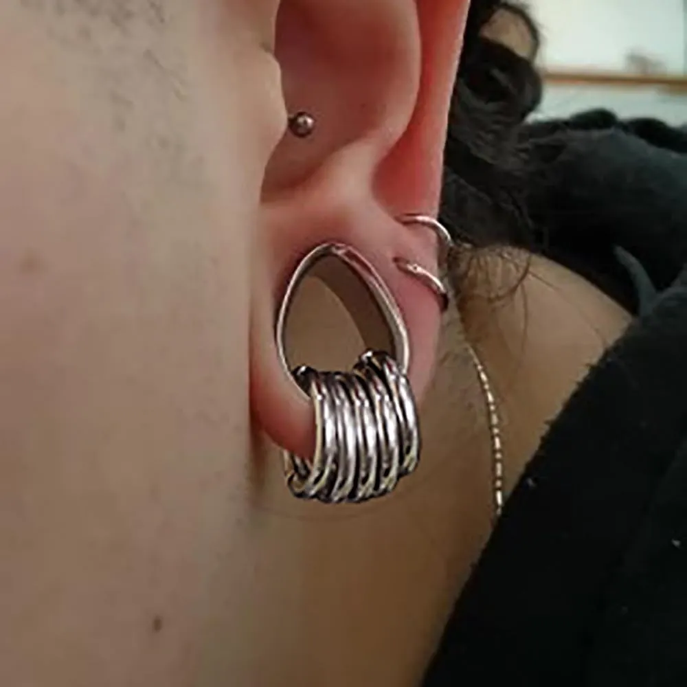 1 pair Rings Ear Gauges Hypoallergenic 316 rings ear weight Stainless Steel Ear Stretchers Plus Tunnels (0G-1") 8mm-25mm 00G Body Piercing Jewelry