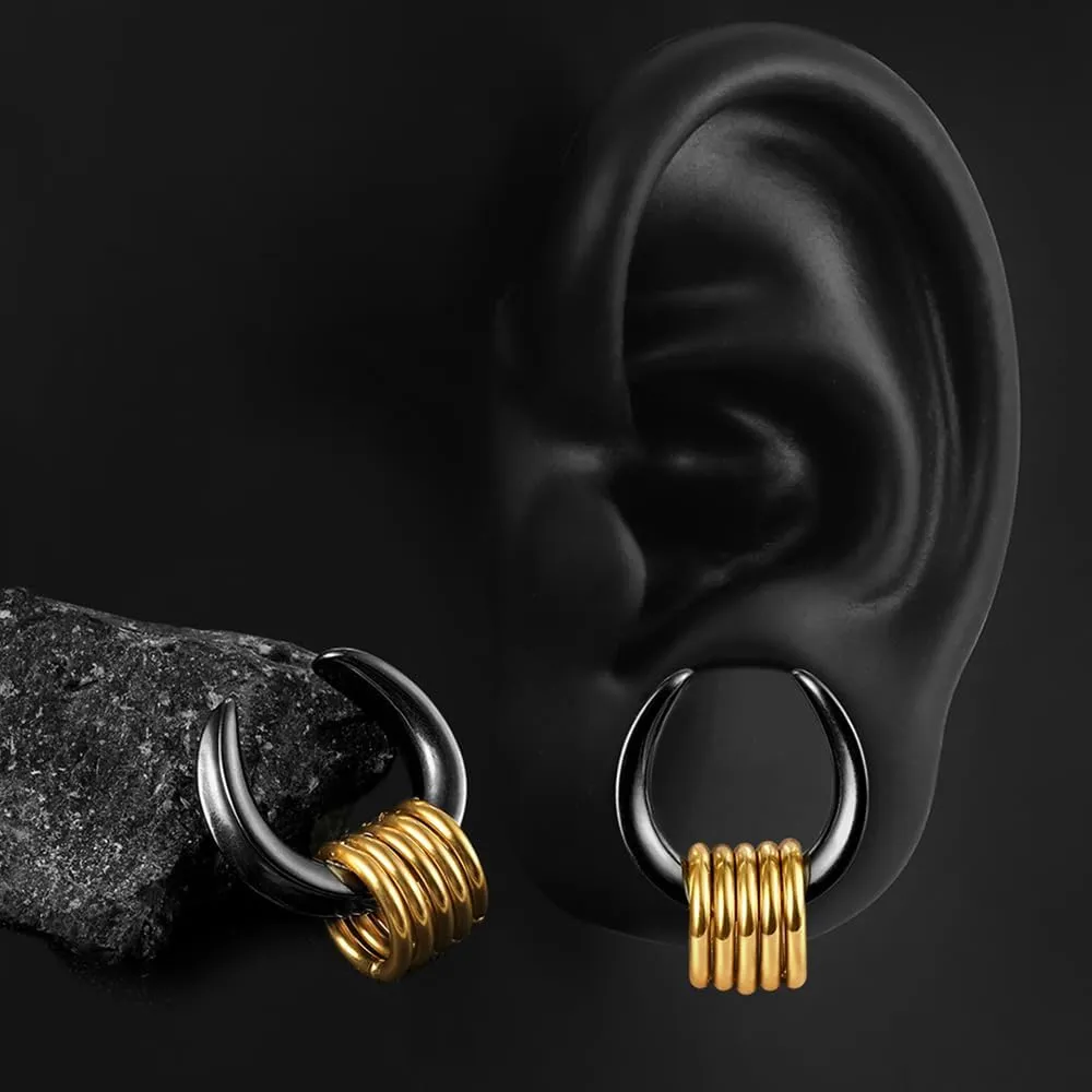 1 Pair saddle Gauges with 10pcs rings Ear Tunnels Plugs 316 Stainless Steel Ear Gauges Weight Saddle Plugs Hypoallergenic expander Piercing Body Jewelry