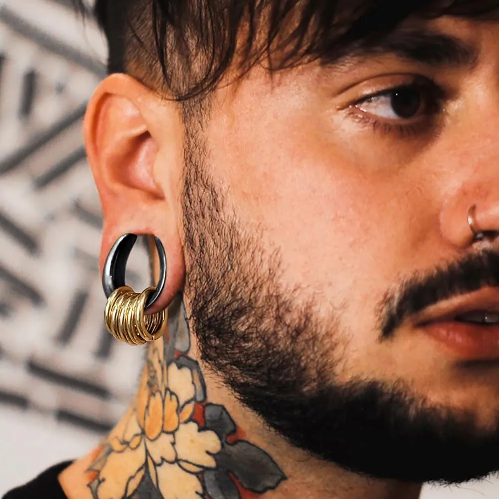 1 Pair saddle Gauges with 10pcs rings Ear Tunnels Plugs 316 Stainless Steel Ear Gauges Weight Saddle Plugs Hypoallergenic expander Piercing Body Jewelry