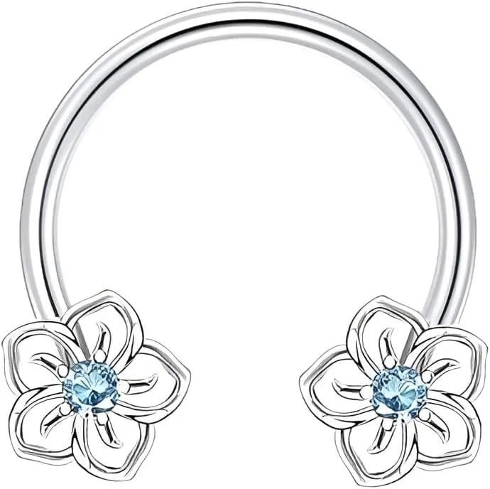 1 PC 16G Horseshoe Hoop Septum Ring Earring Cartilage Nose Ring Heart Captive Bead Rings Tragus Daith Rook Helix Body Piercing Jewelry for Women