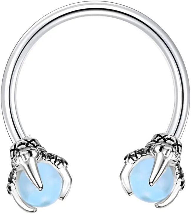 1 PC 16G Horseshoe Hoop Septum Ring Earring Cartilage Nose Ring Heart Captive Bead Rings Tragus Daith Rook Helix Body Piercing Jewelry for Women