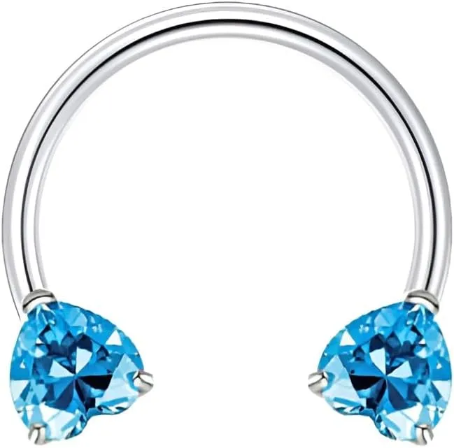 1 PC 16G Horseshoe Hoop Septum Ring Earring Cartilage Nose Ring Heart Captive Bead Rings Tragus Daith Rook Helix Body Piercing Jewelry for Women