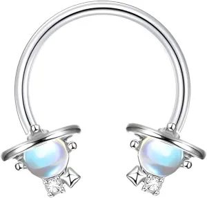 1 PC 16G Horseshoe Hoop Septum Ring Earring Cartilage Nose Ring Heart Captive Bead Rings Tragus Daith Rook Helix Body Piercing Jewelry for Women