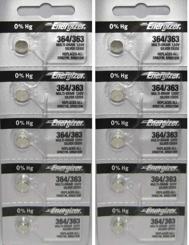 10 364 Energizer Watch Batteries SR621SW Battery Cell