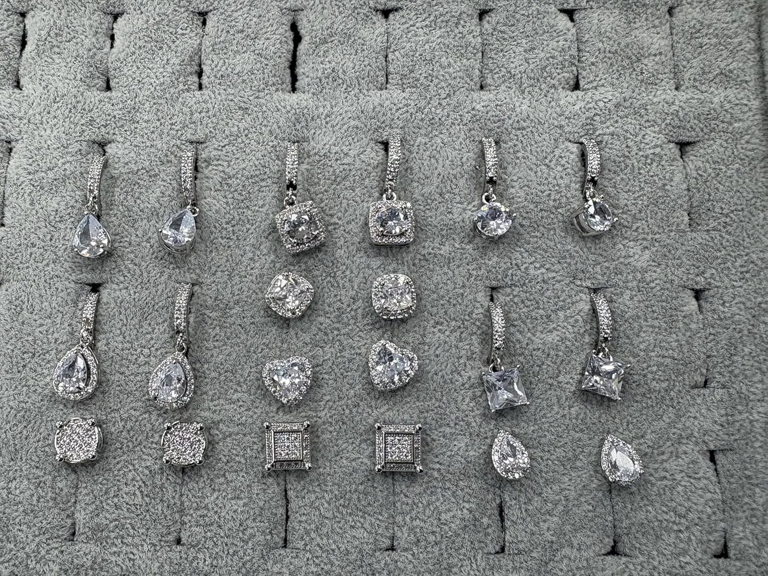 10 Pairs Cubic Zirconia Earrings Studs dangle earrings silver earring set 925 Sterling Silver Earring for Women Men teardrop earrings for women heart earrings