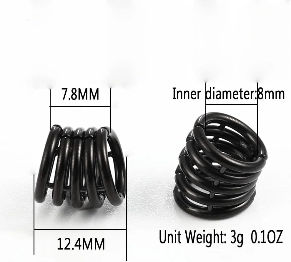 10mm Stacker Ring Lobe Clip Ear Gauges Plugs Ear Tunnels Stretcher Earring Studs Clip on Cartilage Body Piercing Jewelry 2PCS Gold Rose Black Silver