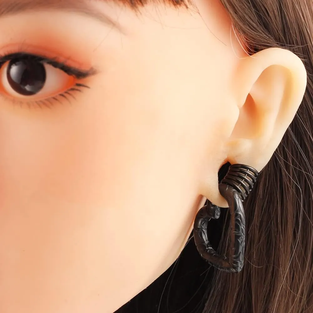 10mm Stacker Ring Lobe Clip Ear Gauges Plugs Ear Tunnels Stretcher Earring Studs Clip on Cartilage Body Piercing Jewelry 2PCS Gold Rose Black Silver