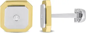 1/10ctw Diamond Two-Tone Gold Cufflinks