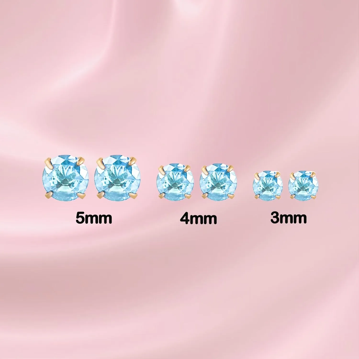 12 Pairs Surgical Stainless Steel Birthstone Cubic Zirconia Stud Earrings, Gold Plated Round Star Heart Square Princess Cut CZ Stud Earrings Set