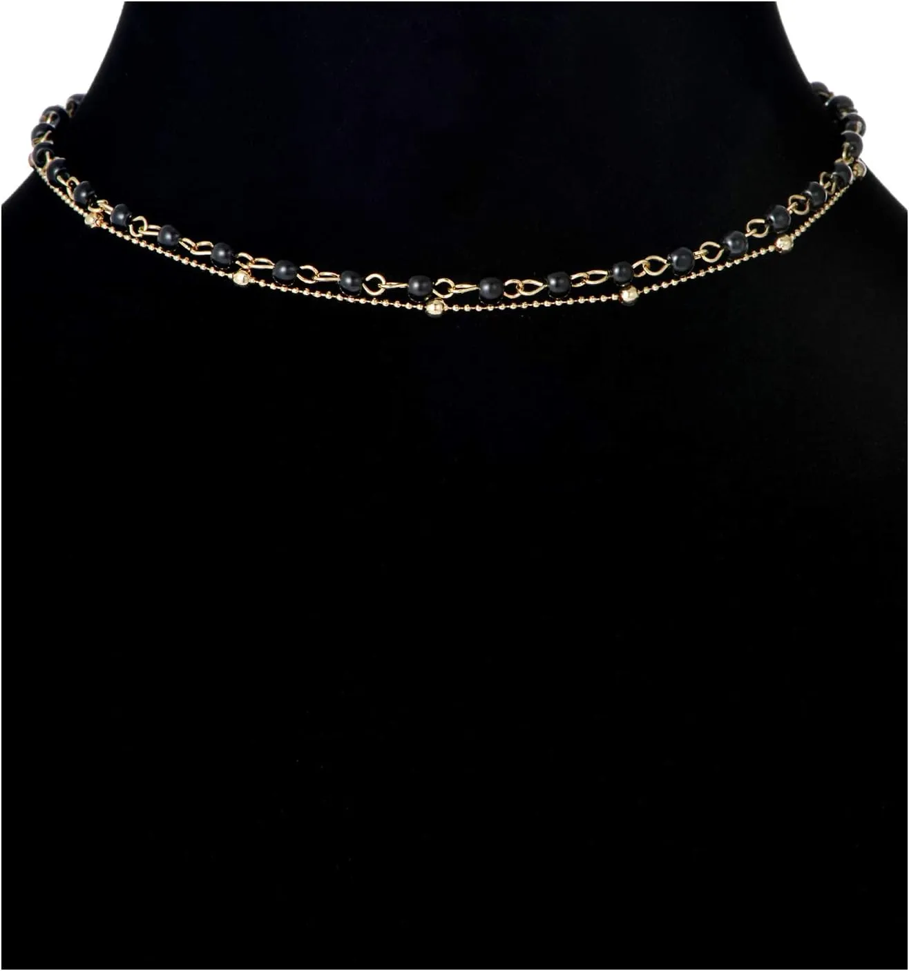 12pcs Chain Gold Bead Necklace Coin Moon Star Pearl Pendant Chain Choker Multilayer Necklace Leather Cord Set for Women Men Adjustable Gold Tone