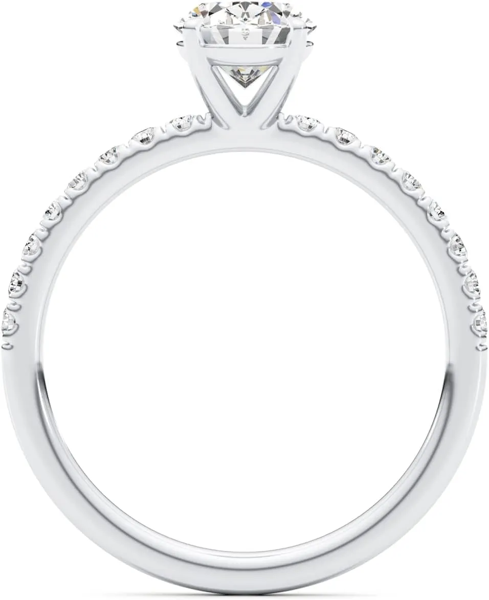 1/4 Carat Lab Grown Diamond and 2 1/3 Carat Oval Cut Moissanite Engagement Ring for Women in 14k White or Rose Gold (G-H, VS, cttw) Anniversary Promise Ring Size 5.5 to 7