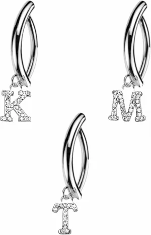 14G Initial Clicker Belly Ring Surgical Steel Custom Letter Navel Ring