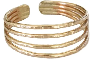 14K Gold Fill Four Strand Toe Ring | Comfort Fit Adjustable for Toes | One Size Fits All | Real Gold Toe Rings for Women