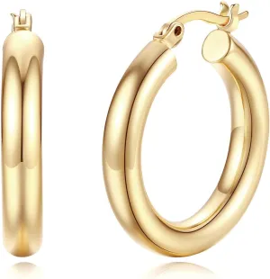 14K Gold Hoop Earrings for Women Gold Earrings Classic Huggie Earrings Gifts for Her Mothers Day Valentines Anniversary Birthday Gifts