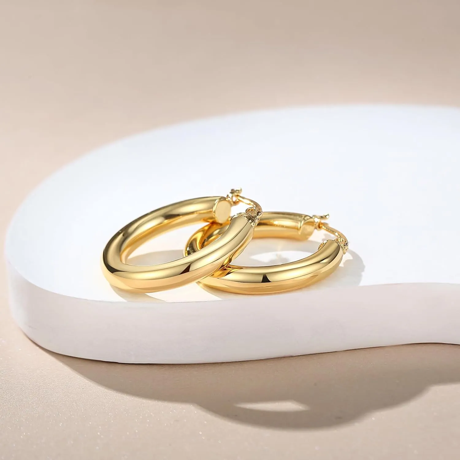 14K Gold Hoop Earrings for Women Gold Earrings Classic Huggie Earrings Gifts for Her Mothers Day Valentines Anniversary Birthday Gifts