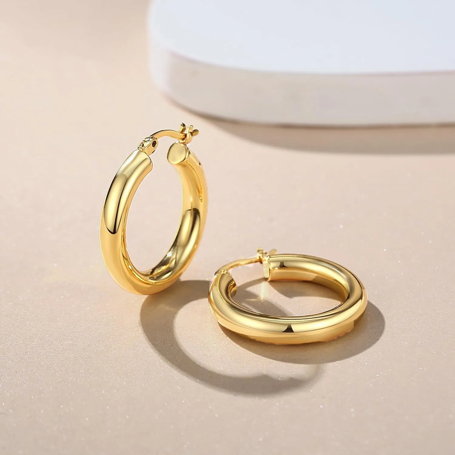 14K Gold Hoop Earrings for Women Gold Earrings Classic Huggie Earrings Gifts for Her Mothers Day Valentines Anniversary Birthday Gifts