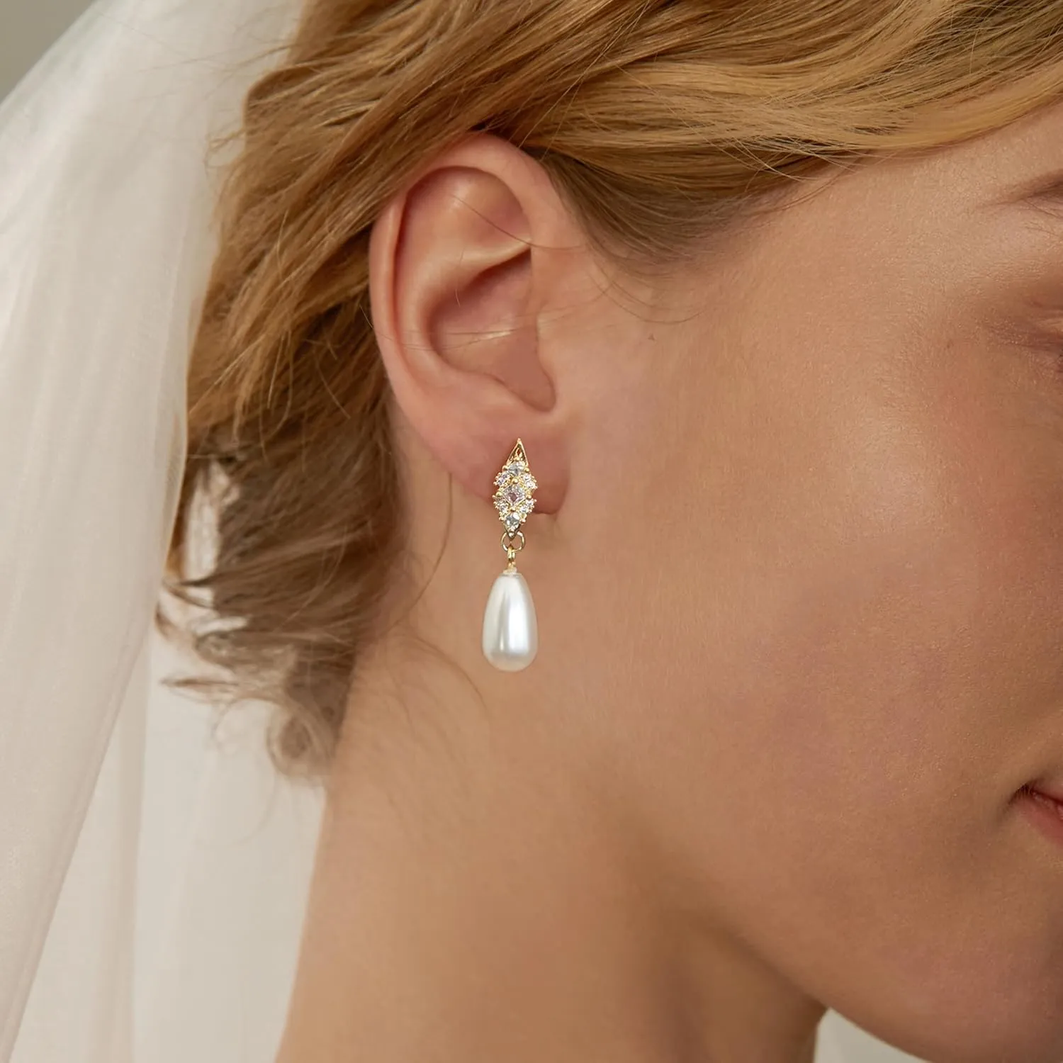 14K Gold Plated Butterfly Dangle Earrings for Women - Dainty, Trendy, Hypoallergenic CZ Drop Earrings - Simple Long Dangling Jewelry