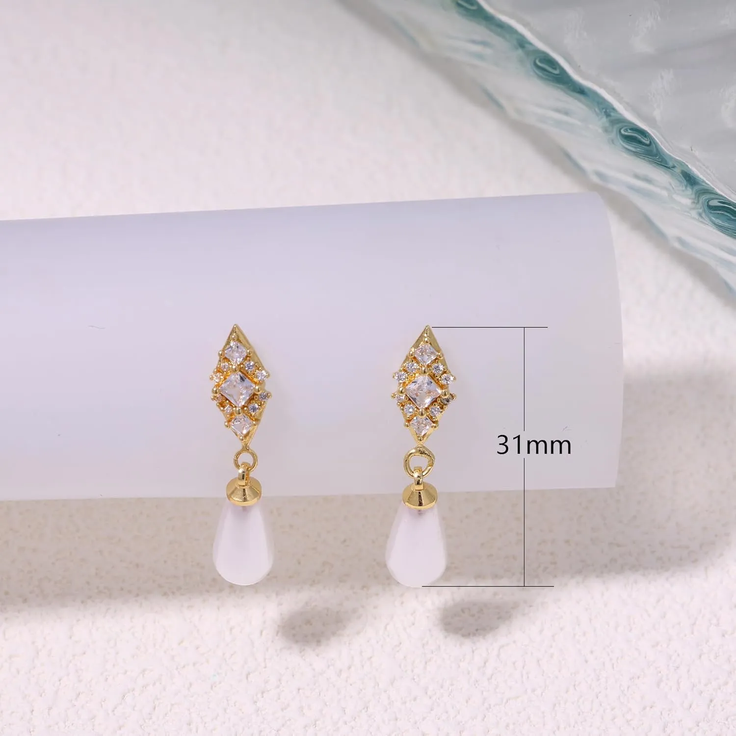 14K Gold Plated Butterfly Dangle Earrings for Women - Dainty, Trendy, Hypoallergenic CZ Drop Earrings - Simple Long Dangling Jewelry