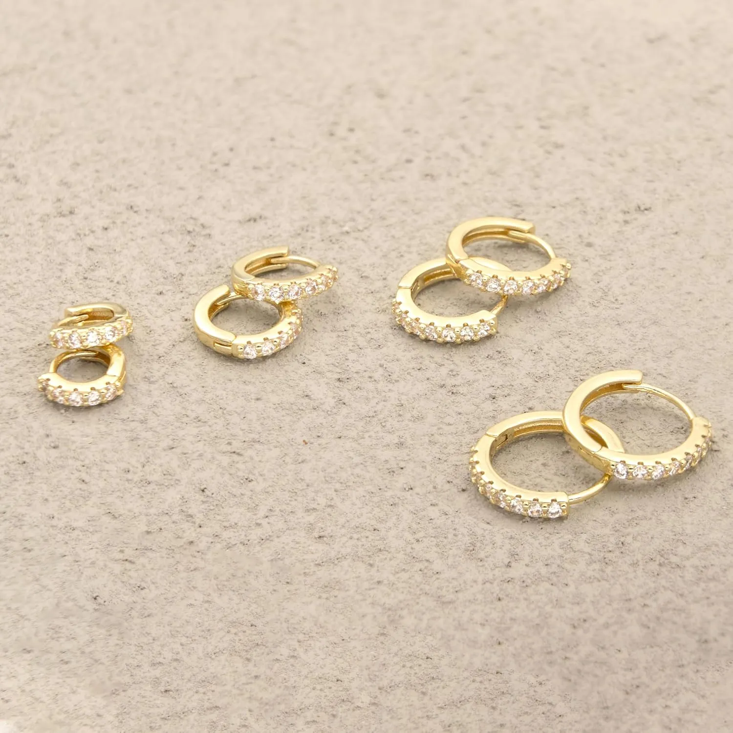 14K Gold Plated Huggie Hoop Earrings Set for Women,Stack Cartilage Earring, Earrings Sets for Men,Hypoallergenic Multiple Piercing Earrings Set for Gifts