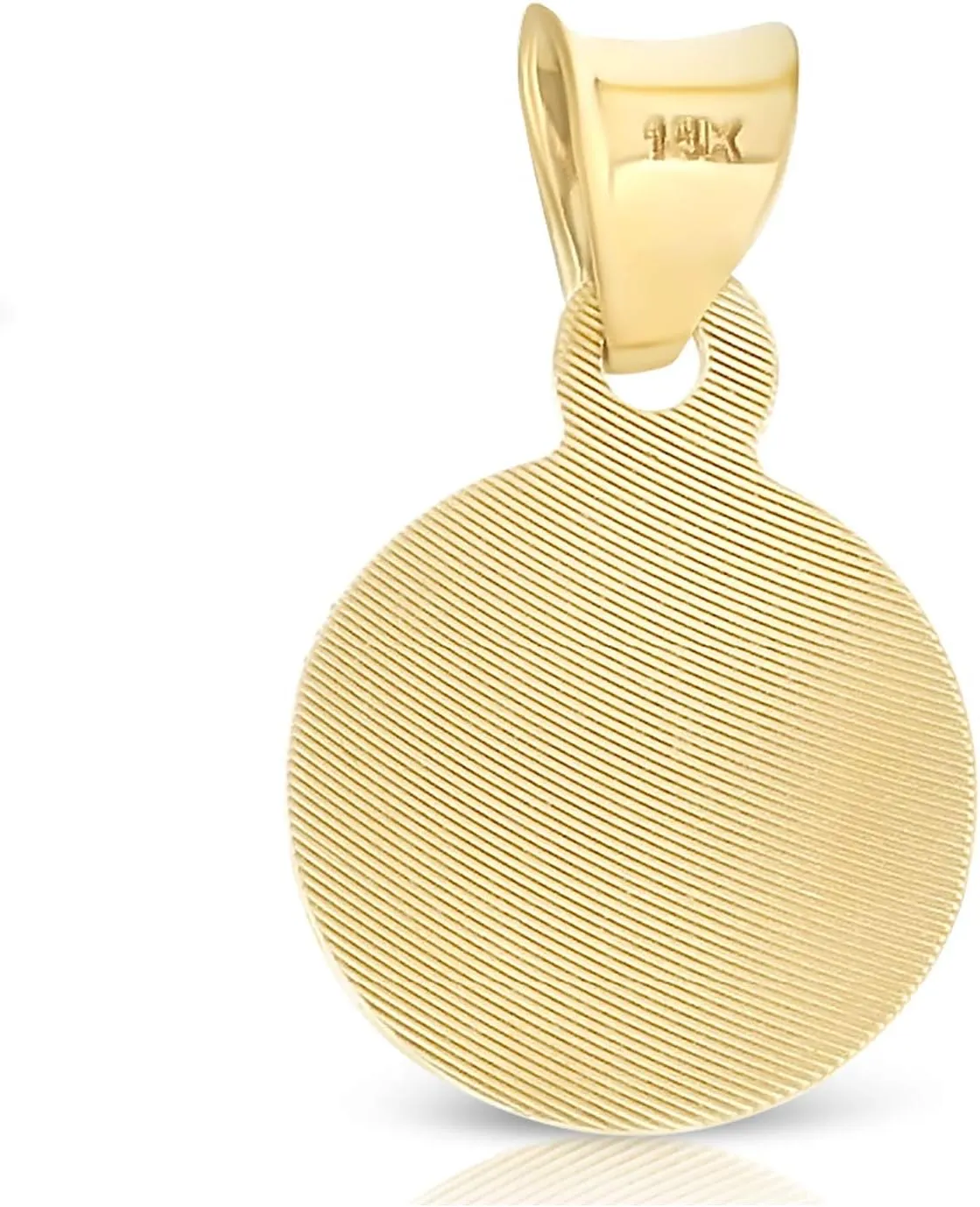 14K Gold Virgin Mary Guadalupe Stamp Charm Pendant with 1.5mm Valentino Chain Necklace