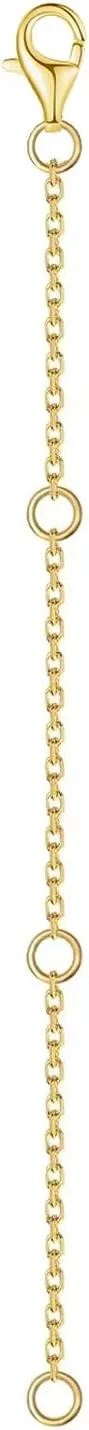 14K Solid Gold Chain 2" 3" 4" Necklace Bracelet Extender Chain, Delicate Durable Gold Adjustable Extension Chain for Necklace Bracelet Anklet Lobster Clasps