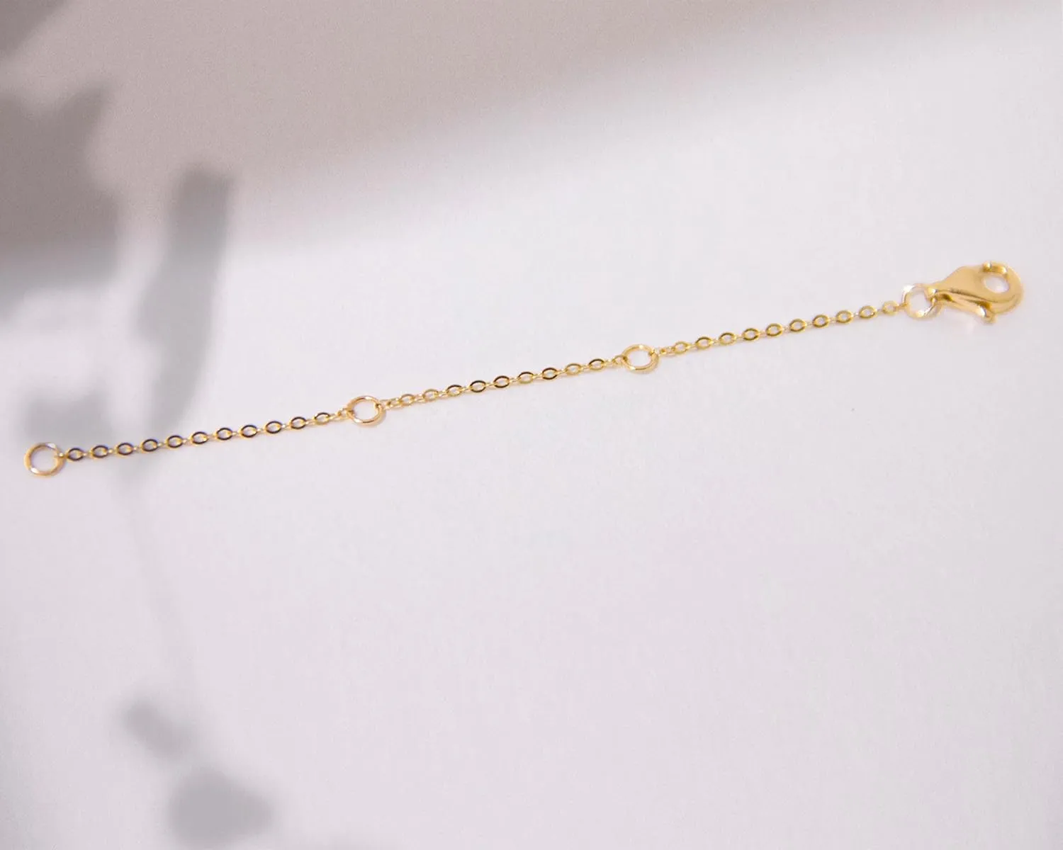 14K Solid Gold Chain 2" 3" 4" Necklace Bracelet Extender Chain, Delicate Durable Gold Adjustable Extension Chain for Necklace Bracelet Anklet Lobster Clasps