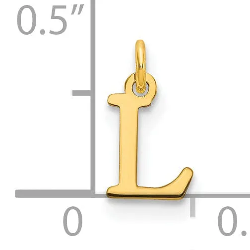 14k Yellow Gold Polished Finish Cut-Out Letter L Initial Design Charm Pendant