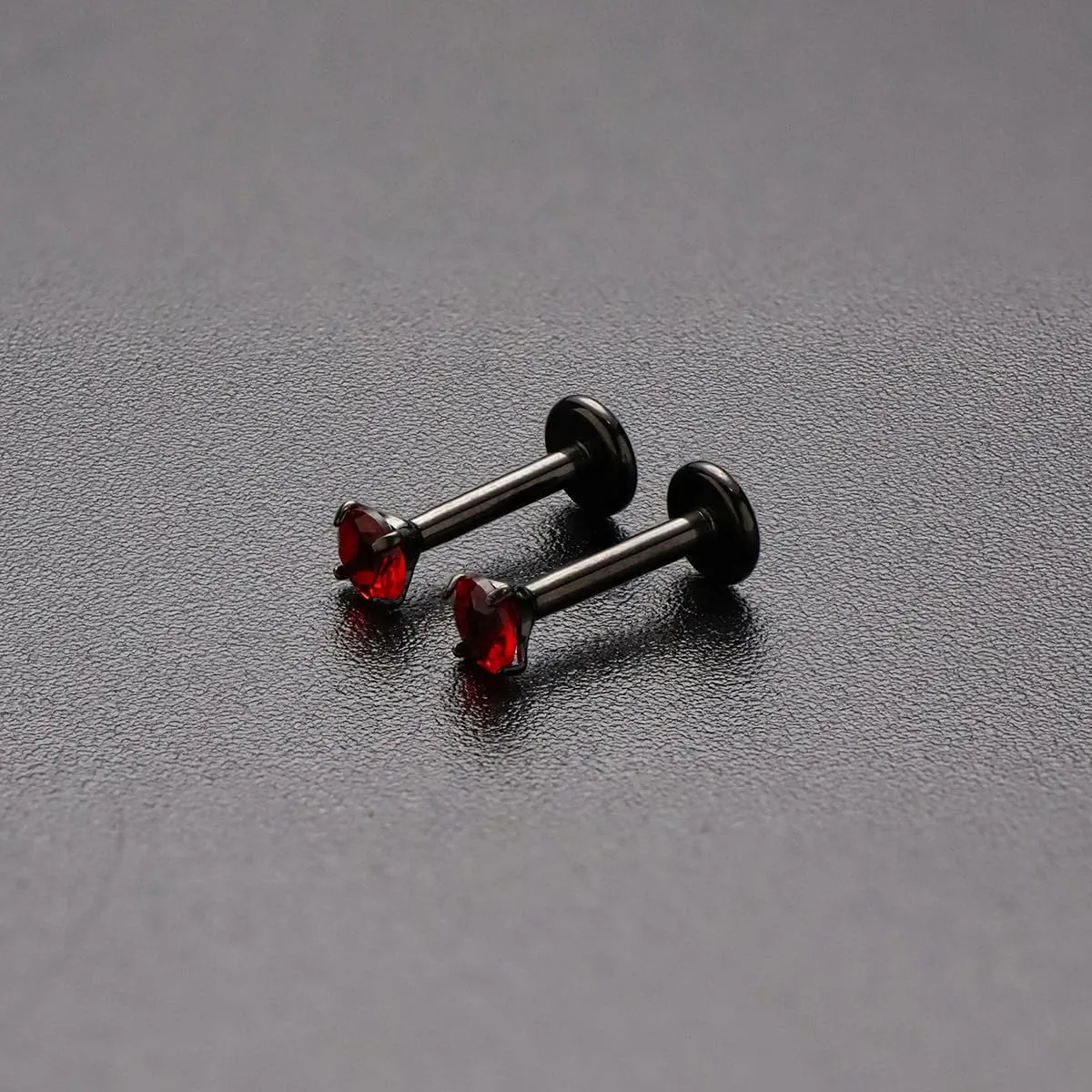 16G 18G Titanium Internal Thread CZ Stud Earrings Flat Back, Silver Black Tragus Helix Conch Cartilage Piercing Jewelry for Women Men 6mm 8mm 10mm Labret Studs 2PCS