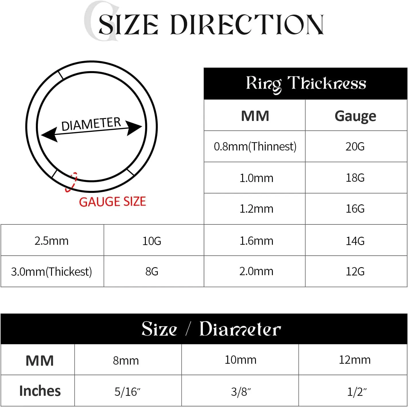 16G 20G Nose Septum Rings Acrylic Nose Nostril Hinged Hoop Ring Flexible Nose Rings Retainer Earring Clicker Helix Cartilage Piercing Jewelry for Women Men 8MM 10MM