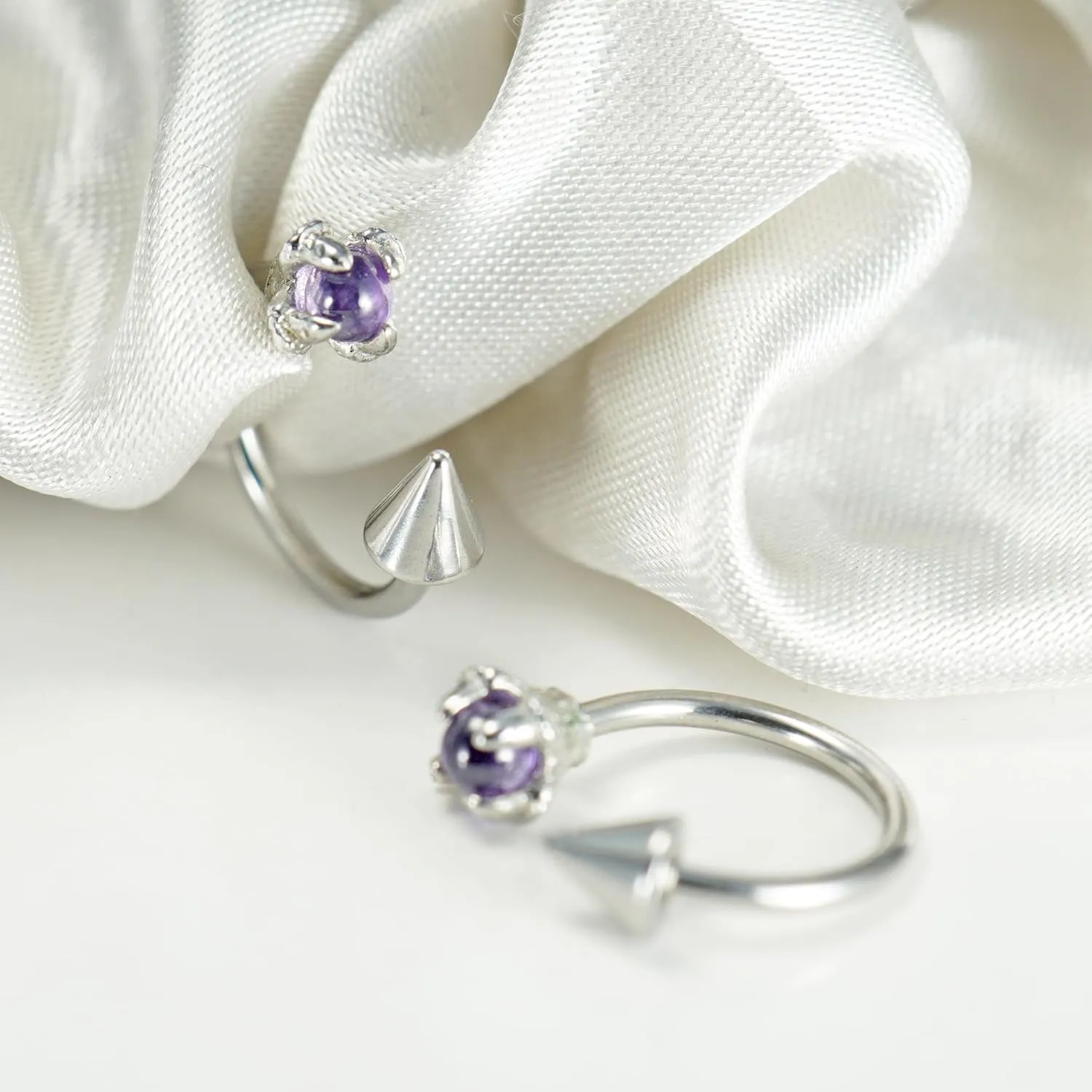 16G 2PCs Dragon Claw and Spike Snake Bite Jewelry, Hoop Lip Rings Snake Bites, Horseshoe Labret Jewelry for Lip Piercing, 8mm 10mm 12mm Hoop