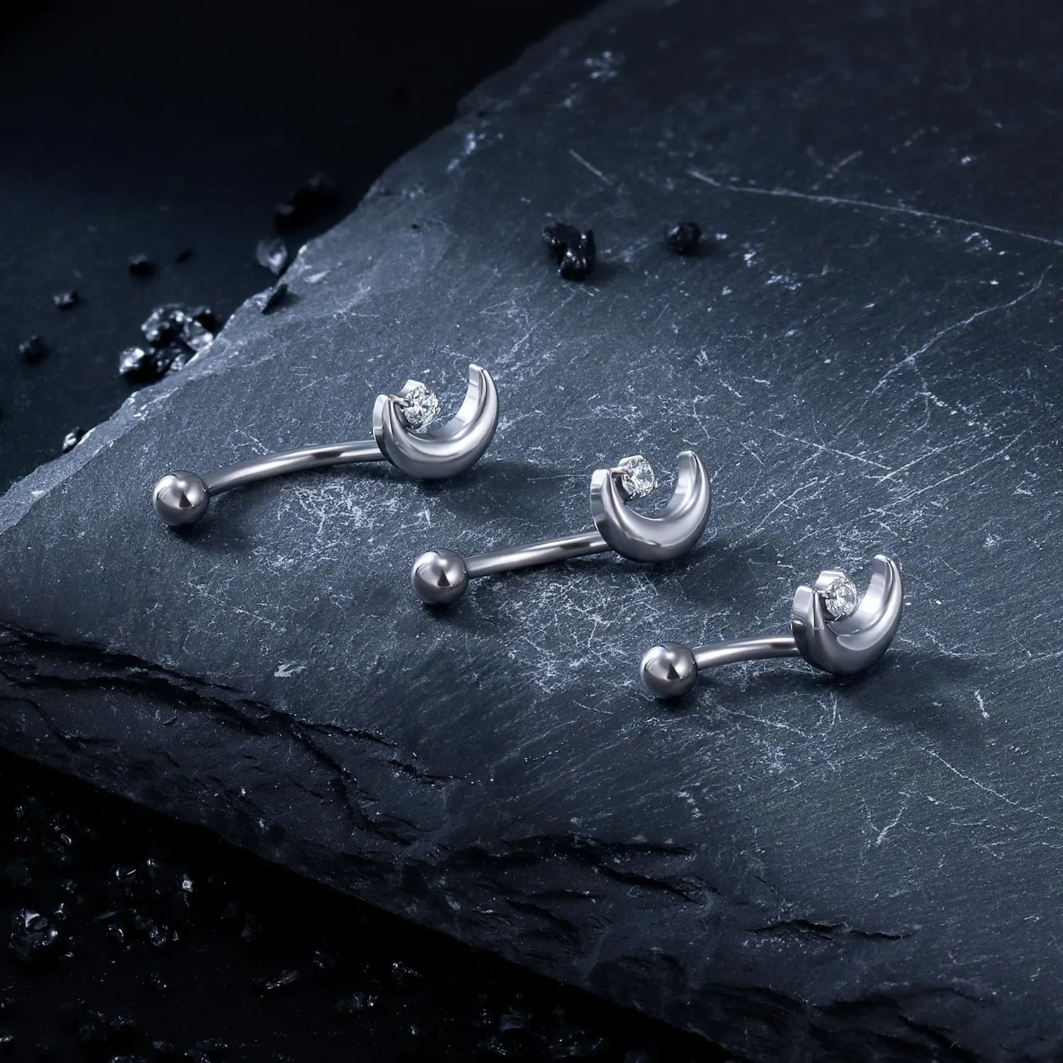 16G Astm F136 Titanium Eyebrow Piercing Jewelry Curved Barbell Eyebrow Ring Vertical Labret Lip Jewelry Daith Rook Earrings Navel Small Belly Button Ring Piercing Jewelry for Women Men CZ