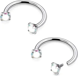 16G F136 Titanium Internal Thread Horseshoe Septum Nose Ring Piercing Jewelry Circular Barbell Helix Snug Tragus Rook Daith Cartilage Earring Lip Ring Piercing Jewelry for Women Men 8MM 10MM
